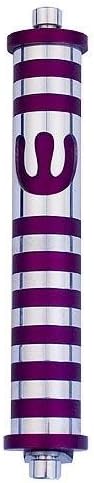 Baltinester Agayof Stripes and Shin Medium Mezuzah 2.5 x 15 cm - Purple