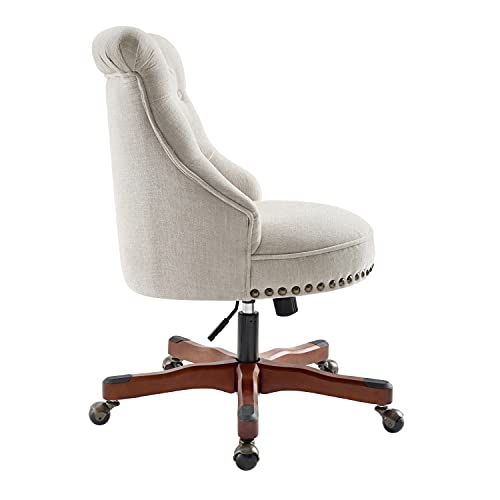 Linon The Talia Beige Adjustable Seat Height Office Chair #TOP2
