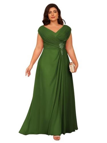 Image of Clothfun Simple V Neck Mother of The Bride Dresses Lace Appliques Chiffon Sleeveless Mother of The Groom Dress CYN014