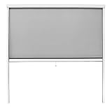 ECD Germany Mosquitera Enrollable para Ventana Color Marco Blanco Resistente a la Intemperie 160 x 160 cm Tela de Fibra de Vidrio Armazón de Aluminio Malla Protectora Hogar contra Insectos Mosquitos
