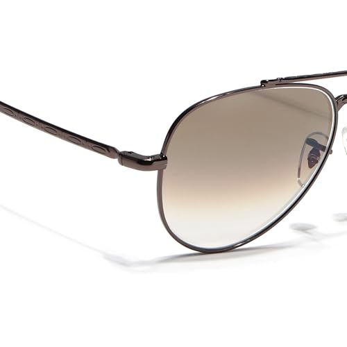 Image of Voyage Aviator Polarized Sunglasses for Men & Women (Black Lens | Grey Frame - MG7619)