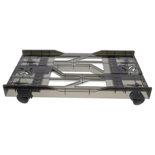 Lurrose Adjustable PC Tower Stand with Wheels, Movable Computer Floor Stand for Desktop CPU 24-28cm Width, Mobile Computer Cart for Office and Gaming Setup