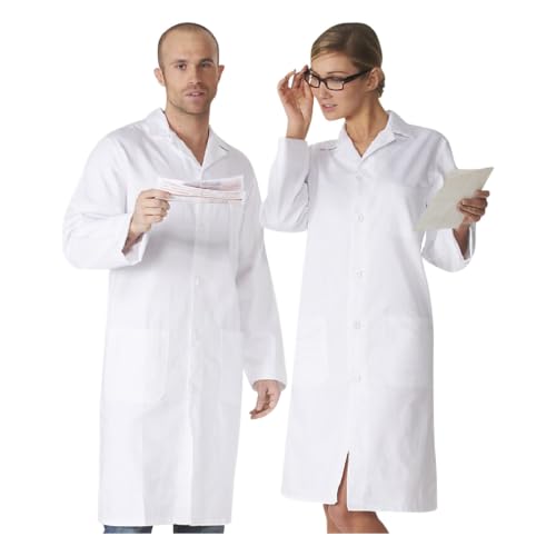 KODAMA Blouse Blanche Chimie Lycée Collège 100% Coton Adulte Unisexe