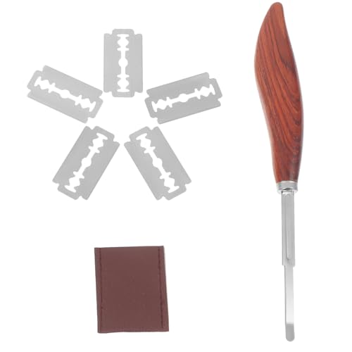 FUNNETOYU Cortador De Pan Con Mango De Madera De Láminas Para Pan Cortador De Pizza Con Cuchillas Para Casero Herramienta Para Masa Para Corte De Casa