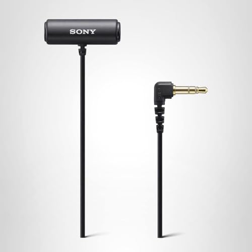Sony Compact Stereo Lavalier Microphone ECMLV1,Black, Small