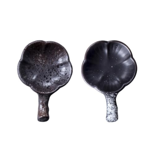 HOLIDYOYO 2pcs Ceramic Chopstick Rest Rack Holder Saucer for Home Hotel Use Convenient Chopstick Stand for Utensils Random Color Design for Spoons Forks Random Color