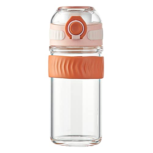 Tkk Glass Travel Mug With Spill Proof Lid & Carry Handle, 14 Oz Reusable Leak Proof Iced Coffee Cup, Anti-Slip Silicone Sleeve - Bpa Free, Pink #TOP15