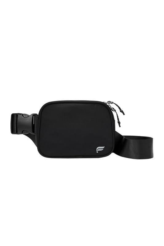 Fabletics The Big Belt Bag, Quick Dry, Zip Pockets, Hidden Pockets, Reflective, Black, OS
