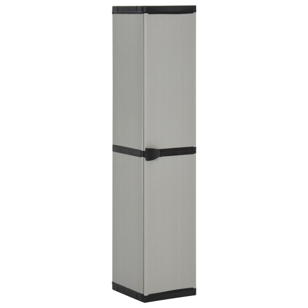 vidaXL Armoire de Rangement de Jardin 3 Étagères Armoire à Outils Meuble de Stockage Fournitures Ménagères Patio Extérieur Gris/Noir 34x40x168cm