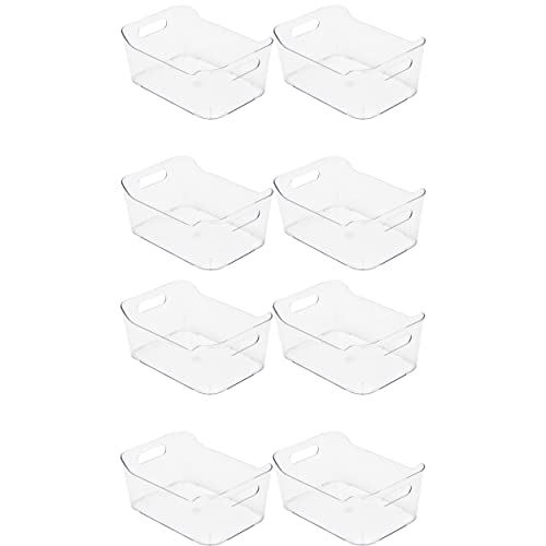 Organizador de suministros de oficina transparente con 8 piezas de 8.85 x 6 x 4 pulgadas