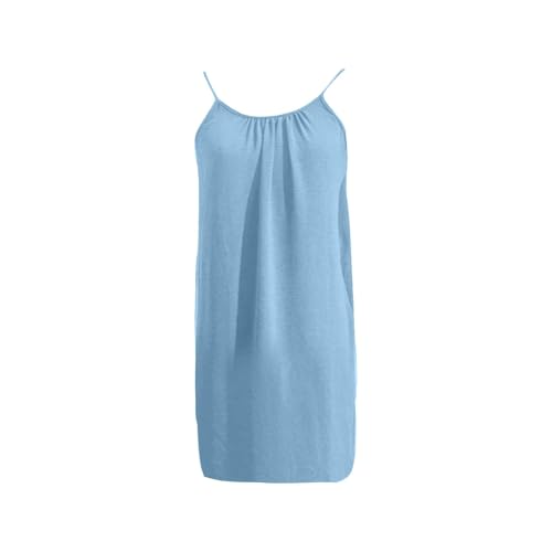 Générique Robe Lounge Femme sans Manches Dos Ouvert Robes Midi Décontractée Coupe Ample Bretelles Fines Robes Fluide pour Resort Plage Vacances Été, 18-Sky Blue, XL – vue 7