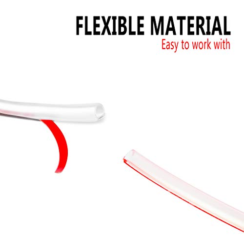 Eatelle Vinyl Bulb Translucent Shower Door Seal For 1/4" (6Mm) Gap With Pre-Applied 3M Tape, Adhesive Bathroom Seal Strip For 1/4" Thick Glass And Up(3/8, 1/2 Glass) 95 Inch Long #TOP5