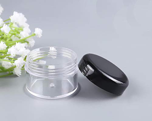 12Pcs 15 Gram 15Ml 0.5Oz Refillable Black Plastic Screw Cap Lid With Clear Base Empty Plastic Container Jars For Nail Powder Bottles Eye Shadow Container Lot Powder Container #TOP7