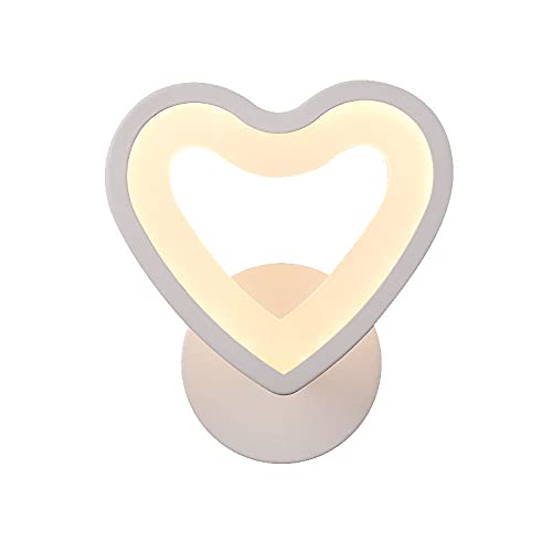 Applique murale LED blanche en forme de cœur pour couloir et chambre