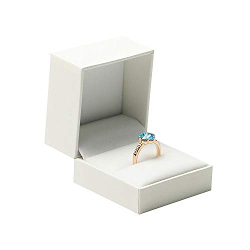Oirlv Caja de Regalo de Joyas de Cuero sintético Blanco Caja de Regalo de Almacenamiento de Joyas Anillo Pendiente Collar Pulsera Conjunto de Joyas Cajas Cover