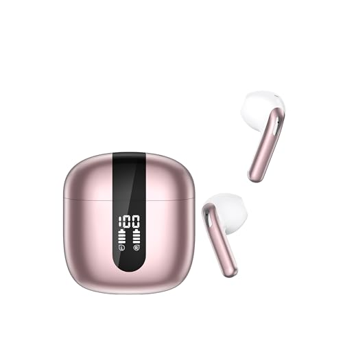 TIMU Bluetooth 5.4 Earbuds, 4 ENC Mics, Pink
