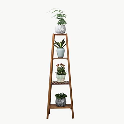 Madcg Flower Rack Bamboo Plant Ladder Shelf Flower Display Stand Storage Rack Shelving Unit For Living Room Garden Office (Size : 4 tier)