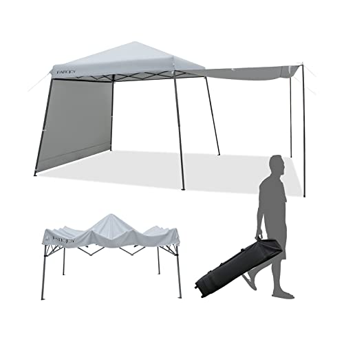 COSTWAY Gazebo Pieghevole 3 x 3 m, con Pareti/Tende Parasole, Gazebo Pop Up Impermeabile e Protettivo da Sole, con Altezza Regolabile e Borsa a Ruote, per Giardino Spiaggia e Campeggio