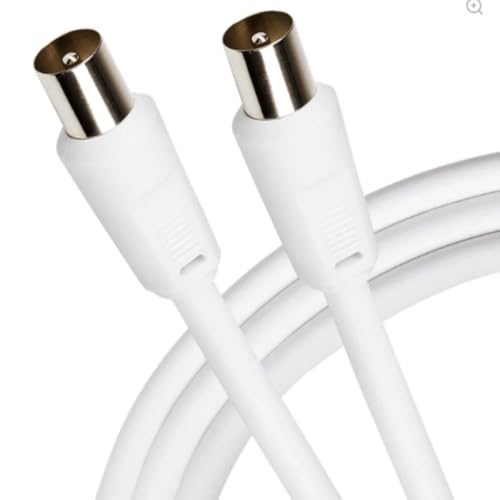 BAANI Coaxial TV Aerial Cable 4m, RF TV Aerial Lead, Male to Male TV Coaxial Cable, Freeview, Freesat, Sky Box, BT, TV Antenna Cable Extension