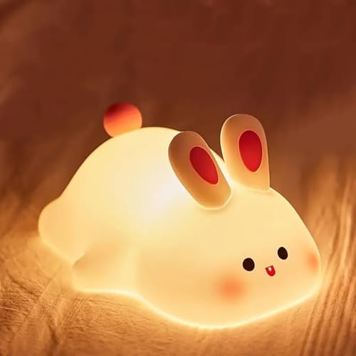 GITGRNTH Bunny Night Light for Kids Room, Rabbit Night Light, Tap and Touch Color Changing...