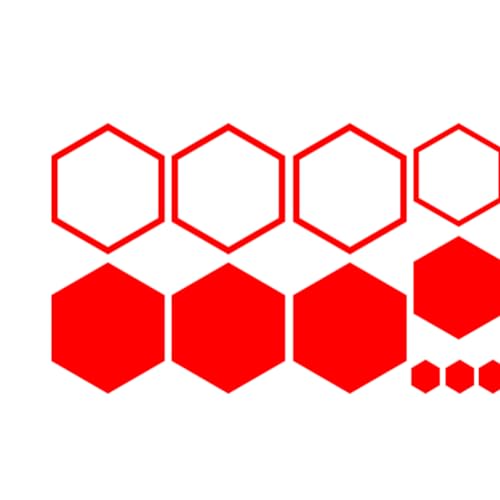 Image of 52 Grids Honeycomb Graphics Car Vinyl Decal Car Side Body Sticker Hexagon Geometric Pattern Vinyl Sticker Decoration Exterior Accessories for SUV Sedan Pickup Vehicle (Red-1)