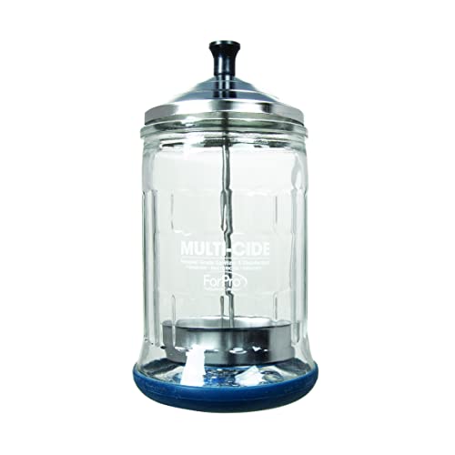 Forpro Multi-Cide Midsize Disinfecting Jar - Disinfectant Glass Jar For Manicure & Spa Implements - 21 Ounces, 8” H X 4.25” W #TOP1