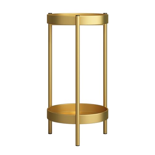 Gain de place avec le support à 2 niveaux pour pots de fleurs en angle de salon - 2