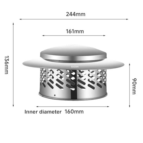 Protector superior de chimenea en acero inoxidable duradero con acabado arquitectónico 8