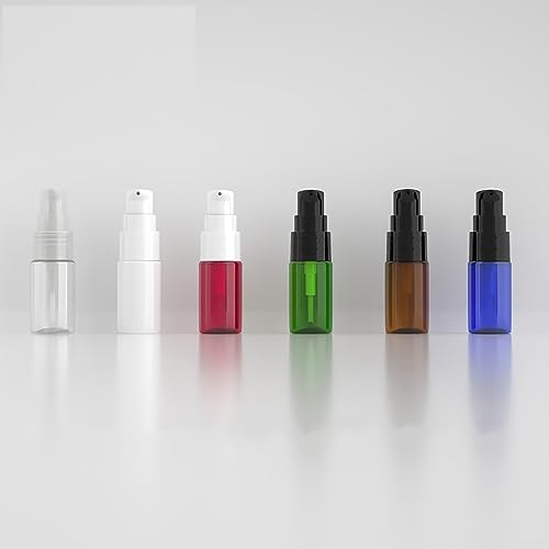 ZEOABSY 6 Stück 10ml Leere Weiß Lotionsflasche mit Weiß Pumpe, 10 ml Nachfüllbar Lotion Pumpflasche Reise-Lotionsflasche, Kosmetikbehälter für Essence Shampoo Conditioner + 1 x Trichter