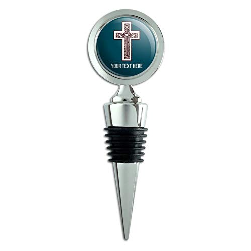Personalized Custom 1 Line Cross Christian Religious Wine Bottle Stopper