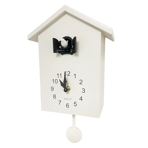 WALPLUS Reloj de Cuco Vintage Moderno Minimalista Decoración de Pared para Cocina Salón Apartamento Cuco Blanco - Ventana Blanca 20x25cm