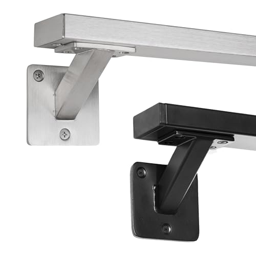 Natural Goods Berlin Handlauf Set OBLONG Metall schwarz / 3x Stück Handlaufhalter SLANT & 200cm Treppengeländer/rostfreier, pulverbeschichteter Treppenhandlauf/Handlauf Treppe Innen & Außen