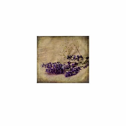 3dRose 11x12 Wash Cloth for Face and Body - Twigs of Lavender Illustration with Vintage Text Elements Art Illustration