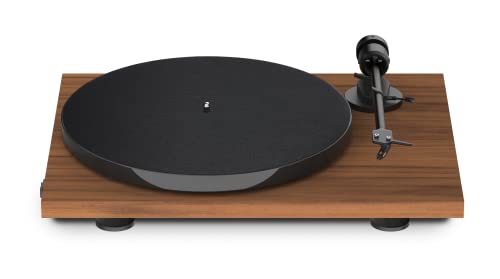 Pro-Ject E1 BT, Plug & Play Einsteiger Plattenspieler mit MM Tonabnehmersystem, BT Sender, schaltbarer Phono Vorstufe und elektronischer Geschwindigkeitsänderung (AT3600L, Walnuss)