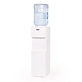 Igloo Top Loading Water Cooler with Removable Drip Tray & Energy-Saving Features- Water Tower with Hot & Cold Temperature Settings- Water Dispenser Fits 3 & 5-Gallon Jugs with Child Safety Lock- White