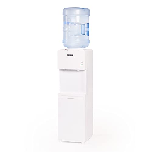Image of Igloo Top Loading Water Cooler with Removable Drip Tray & Energy-Saving Features- Water Tower with Hot & Cold Temperature Settings- Water Dispenser Fits 3 & 5-Gallon Jugs with Child Safety Lock- White