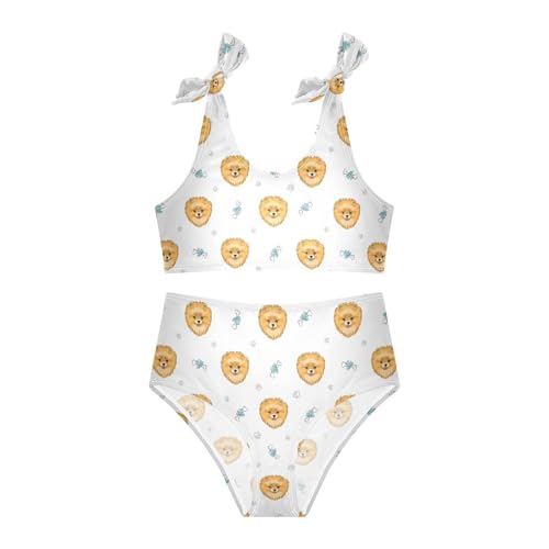Toddler Girls Bikini Set Puppy Dog Swimsuits Kid Bowknot Swimwear 2 Piece Bathing Suit 3-12T3