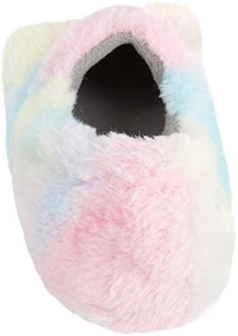 Jessica Simpson Girls Cute and Cozy Plush Slip On House Slippers with Memory Foam, Tie Dye, Small | Image 5