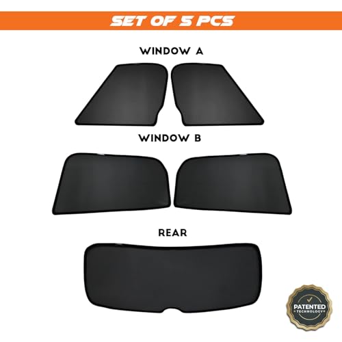 Image of Volkswagen Polo Magnetic Sun Shades /Curtains - Set of 5pcs Suitable for Polo 2010 Onwards