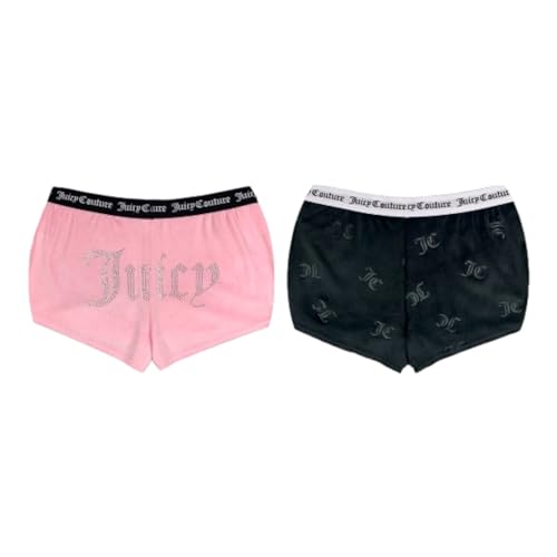 Image of Juicy Couture Women's 2-Pack Sleep and Lounge Velvet Fleece Dolphin Shorts