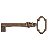 Antique Copper Skeleton Key for Cabinet, Grandfather Clock Doors, Dresser Drawers - Hollow Barrel Key Replacement - Antique Skeleton Keys for Furniture | SK30-BAC