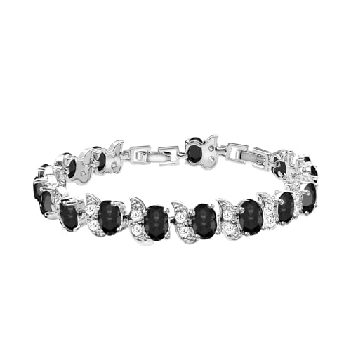Image of LMXXVJ Fashion Tennis Bracelet Created Emerald White Gold Plated Charm Bracelet Gifts Jewelry for Women