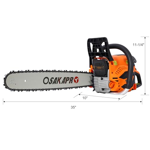 Sybrioka 62CC Gas Powered Chainsaw, 2-Cycle Petrol Handheld Cordless Chain Saw, Gasoline Gas Chainsaws for Tree Wood Cutting, EPA compliant (20\") - Thumbnail 2