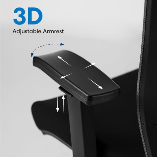 AUTONOMOUS ErgoChair Pro Ergonomic Office Chair Foam Black Adjustable Lumbar Support, Rolling Swivel - Home office Desk Chairs with Wheels and Arms - Ergonomic Desk Chair Comfy for Gaming & Long Hours - Image 6