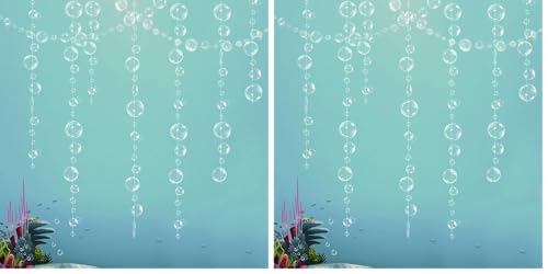 Image of Decor365 Under the Sea Party Decorations White Bubble Garlands Little Mermaid Birthday Decorations Bday Hanging Streamer Beach Banner Decor Backdrop Kids Ocean Party Supplies (White) (Pack of 2)