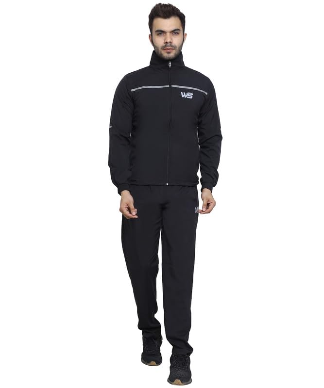 WORLD SPORTS Men's Solid Cotton Full Zip Sportswear Regular Fit Track Suits  Athletic Gym Running Jogging Suit Sets