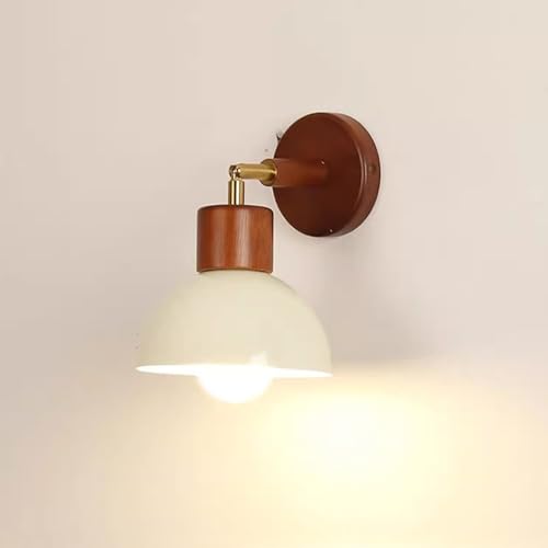 Iluminación de pared interior madera diseño nórdico vintage blanco E27 7