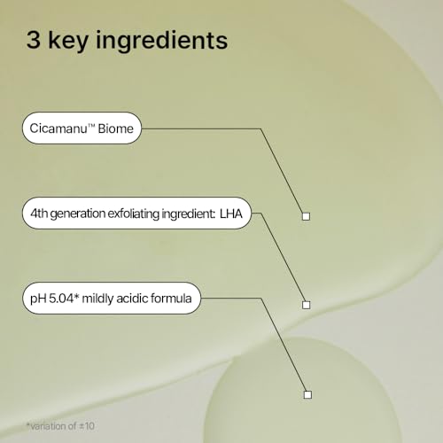 Parnell Cicamanu pH Balanced Body Wash 13.5 Fl Oz | Salicylic Acid LHA Cica HA Ceramide | Mild Soothing Cleanser for Back Acne Bacne & Sensitive Troubled Skin
