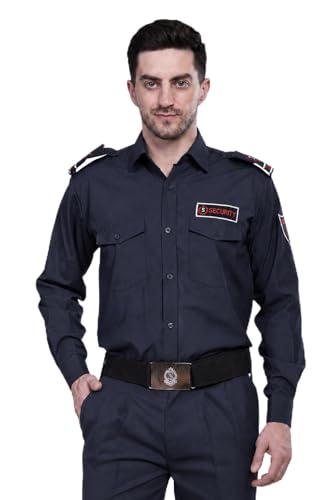 Image of Security Dress for Men | Security Guard Uniform Shirt for Men in Cotton Blend with Epaulettes & Pockets