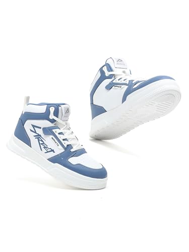 Image of Impakto Alpha Street Sneaker for Men | Lightweight & Soft Cushioned Insole | Padded Collar | High Top Streetwear Causal Shoes | Anti-Skid Sole | Lace-Up Shoes for Casual Outings,Walking & Gym